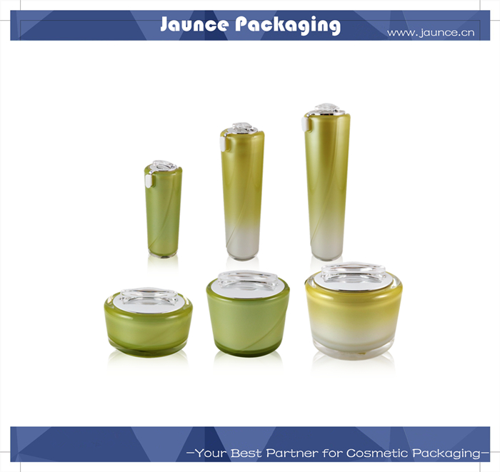 Acrylic Green Bottle and Jar