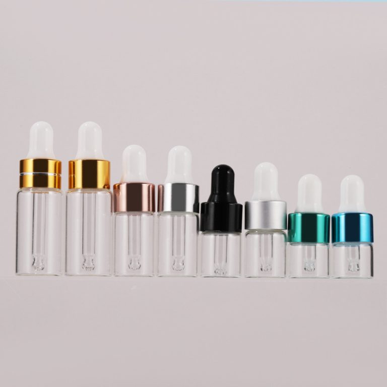 Custom Logo 1-5ml Glass Bottle Dropper for Skin Care Serum